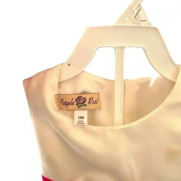 NWOT 18 mo Embroidered Christmas white and red Purple Rose dress. Dsct w bundle. - Picture 5 of 6